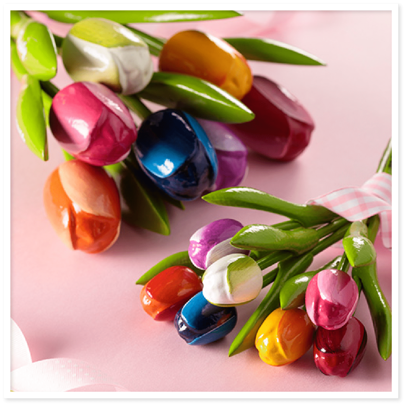 Wooden tulips